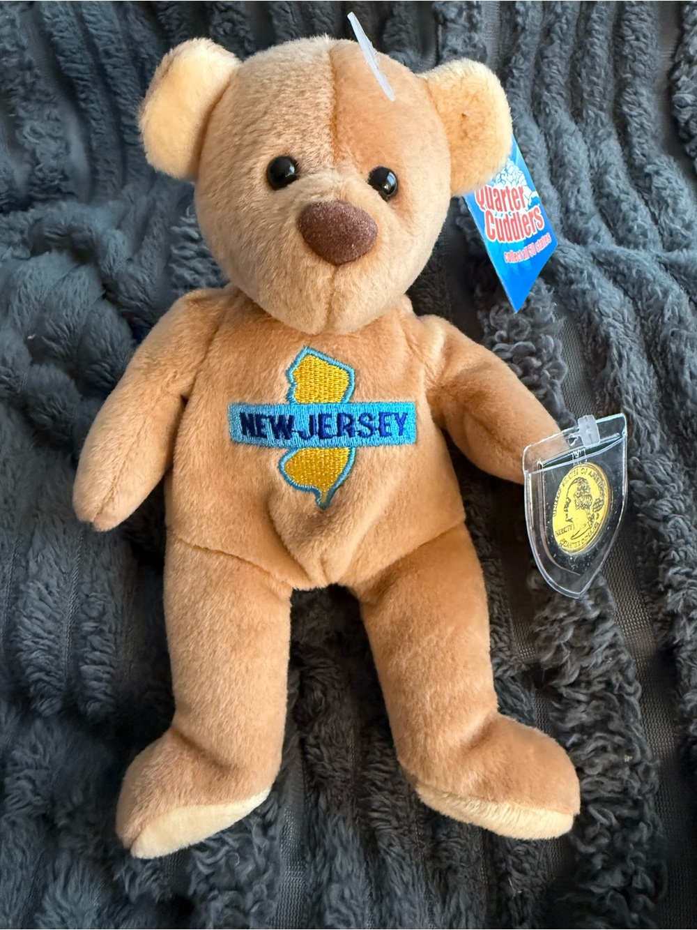 Quarter Cuddler New Jersey Plush Teddy Bear - Tan